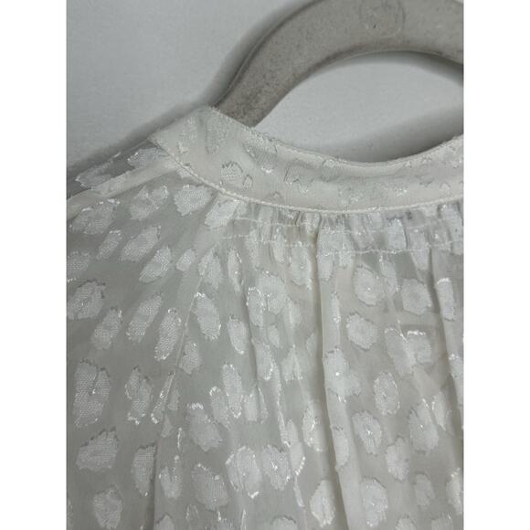 $375Frame Womens Silk Animal Print Long Sleeve Button Up Blouse Top White Sz M - Picture 7 of 8
